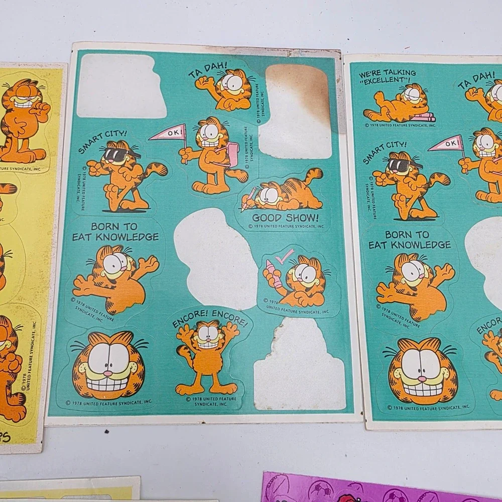 Vintage Sticker Lot Disney Winnie Pooh Tigger Peanuts Snoopy Garfield Hallmark
